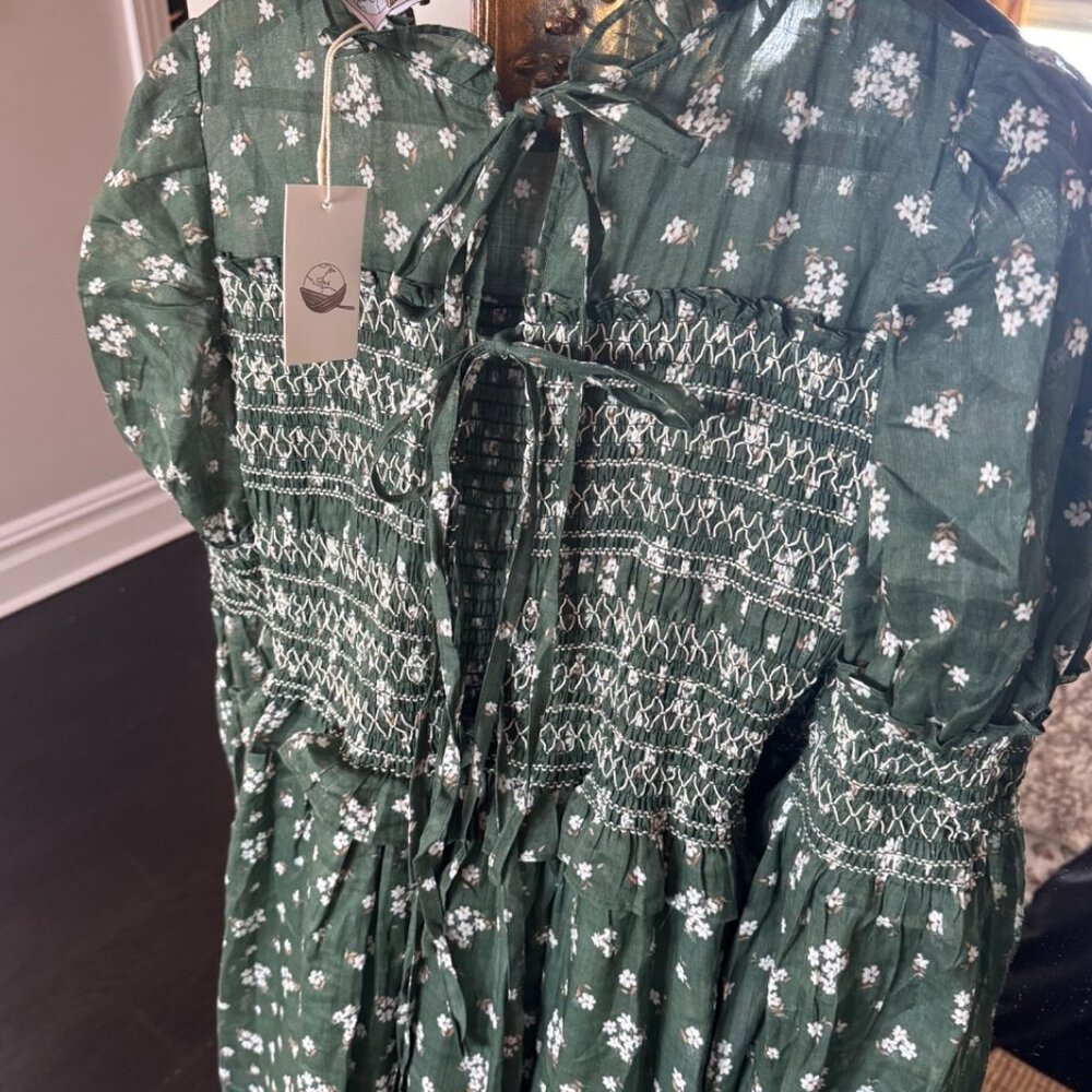 Jane 33 |Edward Smocking Linen Dress Chemise S - Picture 8 of 8